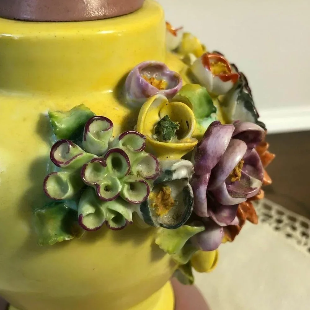 MCM porcelain floral boudoir lamp - Picture 7 of 11